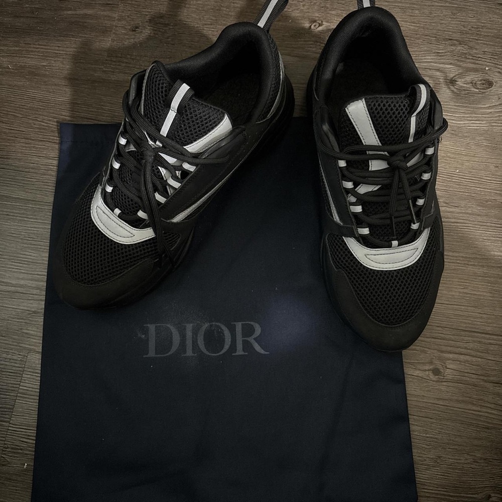 Dior Men's Black and White Sneakers